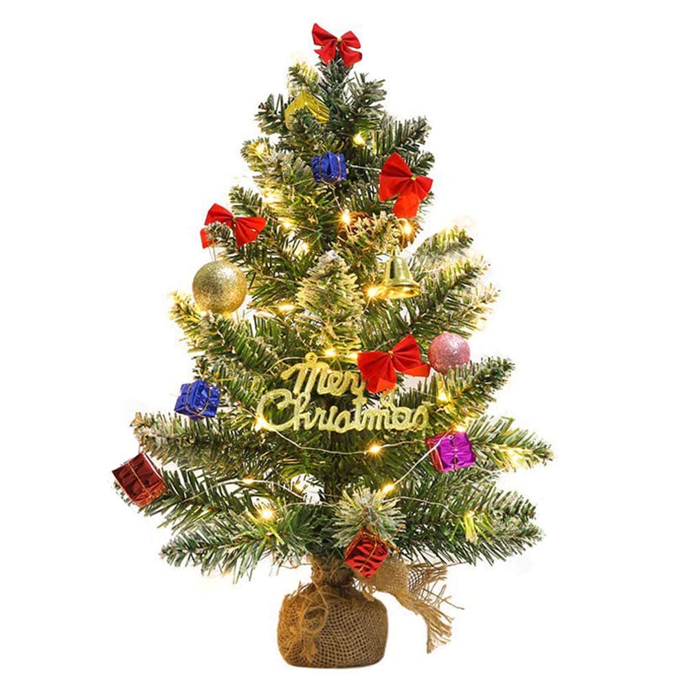 TERUNPU 23 Inch Mini Christmas Tree Tabletop Miniature Pine Tree for Christmas Decorations, Home Decor