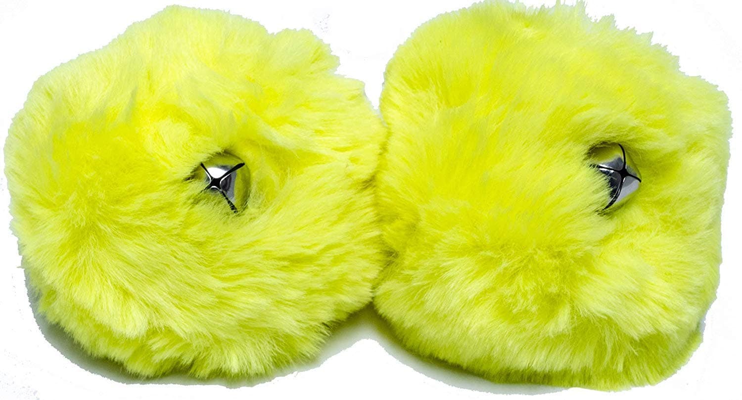 Roller Skate Pom Poms Yellow (4 inches Round)