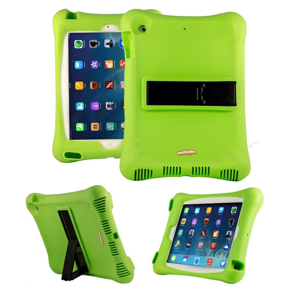iPad Air 2 Case, Anitoon Amplifier Speaker Case Cover For iPad Air 2 GREEN With Dual Armor Body and Stand