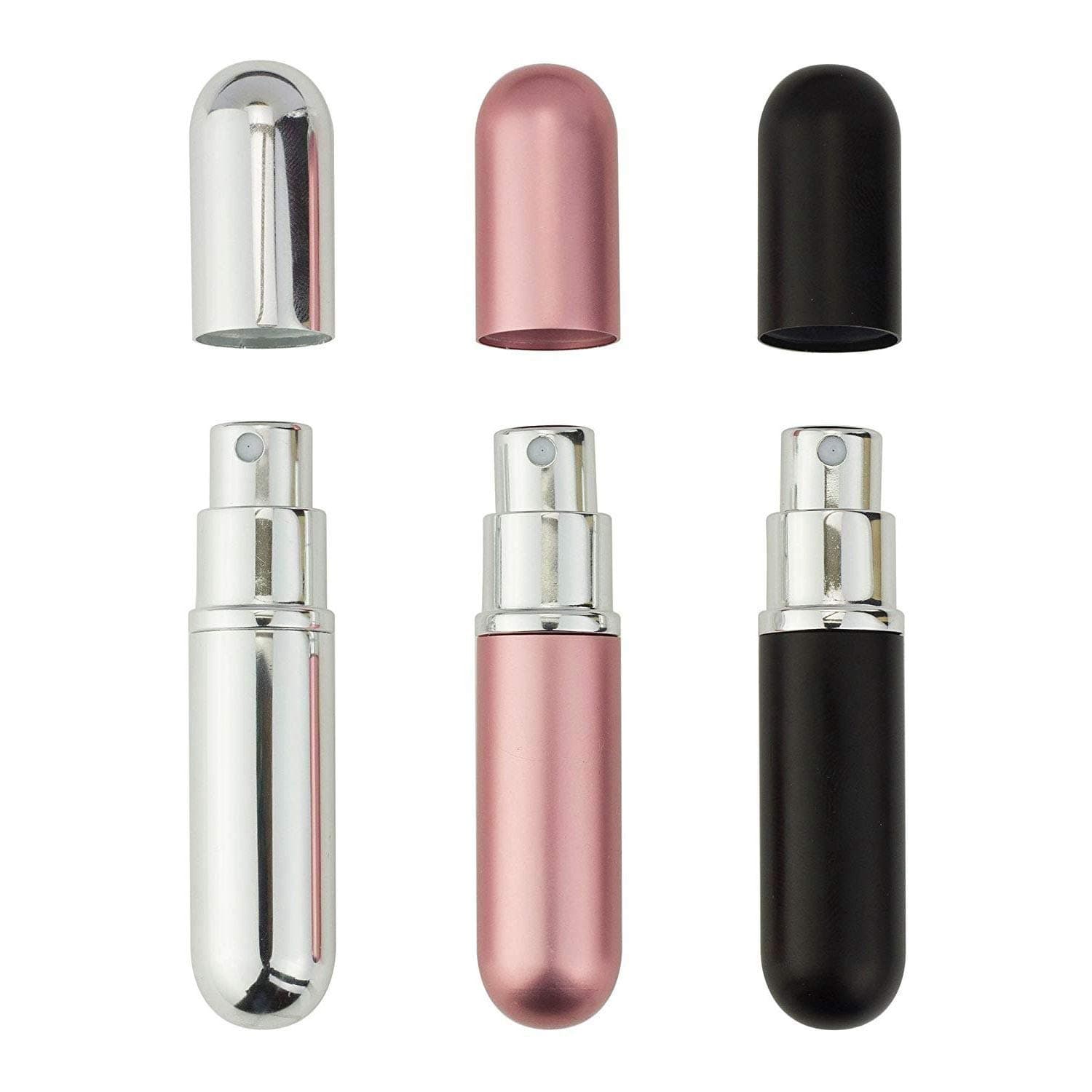 RedE Perfume Atomiser Bottles, Refillable Travel Size, Set Of 3 Stylish Colours (6ml Pink set) Prime Delivery Available