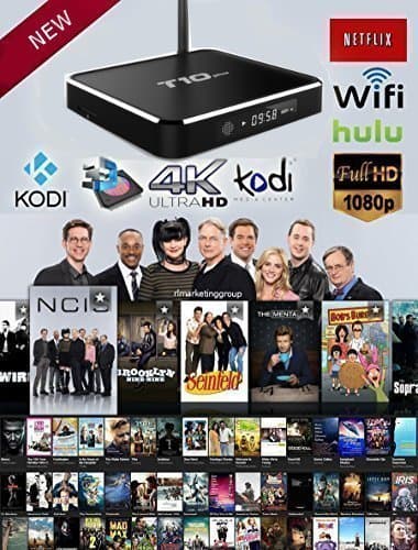 2016 BJourneys T10 Plus Android TV Box S905 Quad Core 64 Bit CPU/Octo Core GPU Kodi/XBMC KODI 16.0 Fully Loaded Streaming Media Player [2GB/8GB/4K] with Wireless Keyboard/Mouse Remote.