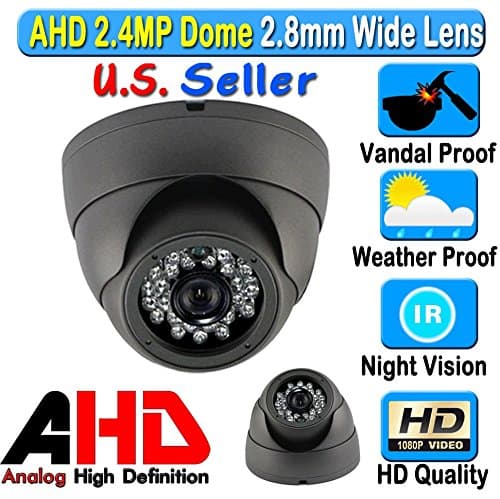 Lexa AHD 2.4MP 1080P Dome 1/2.9" Sony Sensor 2.8mm Wide Angle Lens Vandal Weather Water Proof Night Vision BNC Connection Outdoor CCTV