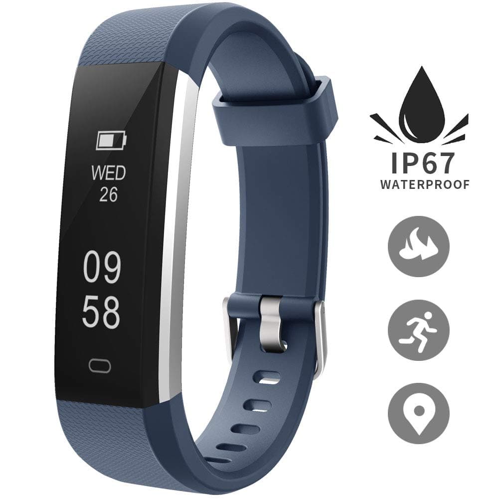 Bluetooth Smartwatch, Fitness Tracker, IP67 Waterproof Activity Tracker with Pedometer Step Counter Watch, Slim Smart Bracelet for Android SumSung Huawei and IOS iPhone, Blue