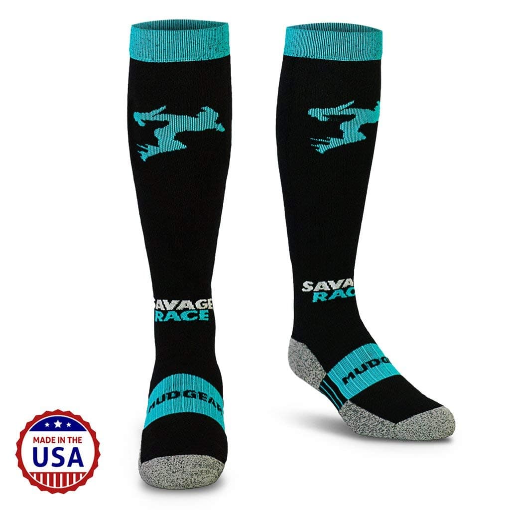 MudGear Savage Race Compression Socks - Over The Calf Running Socks for Obstacle Racing Men and Women