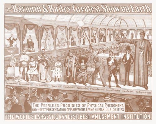The Barnum &amp; Bailey Circus Sideshow 11" X 14" Sepia Poster