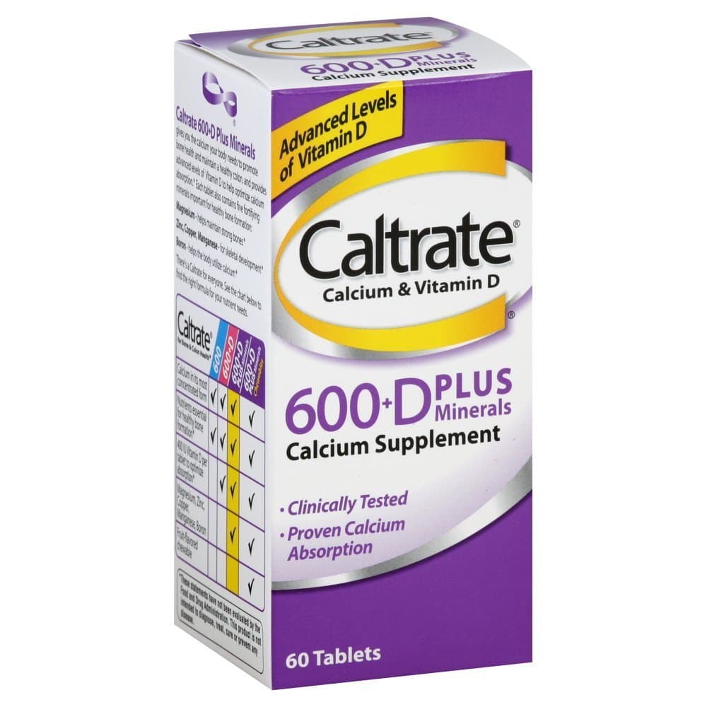Caltrate Plus Size 60s Caltrate 600+d Plus Minerals Calcium Supplement Tablets 60 Count