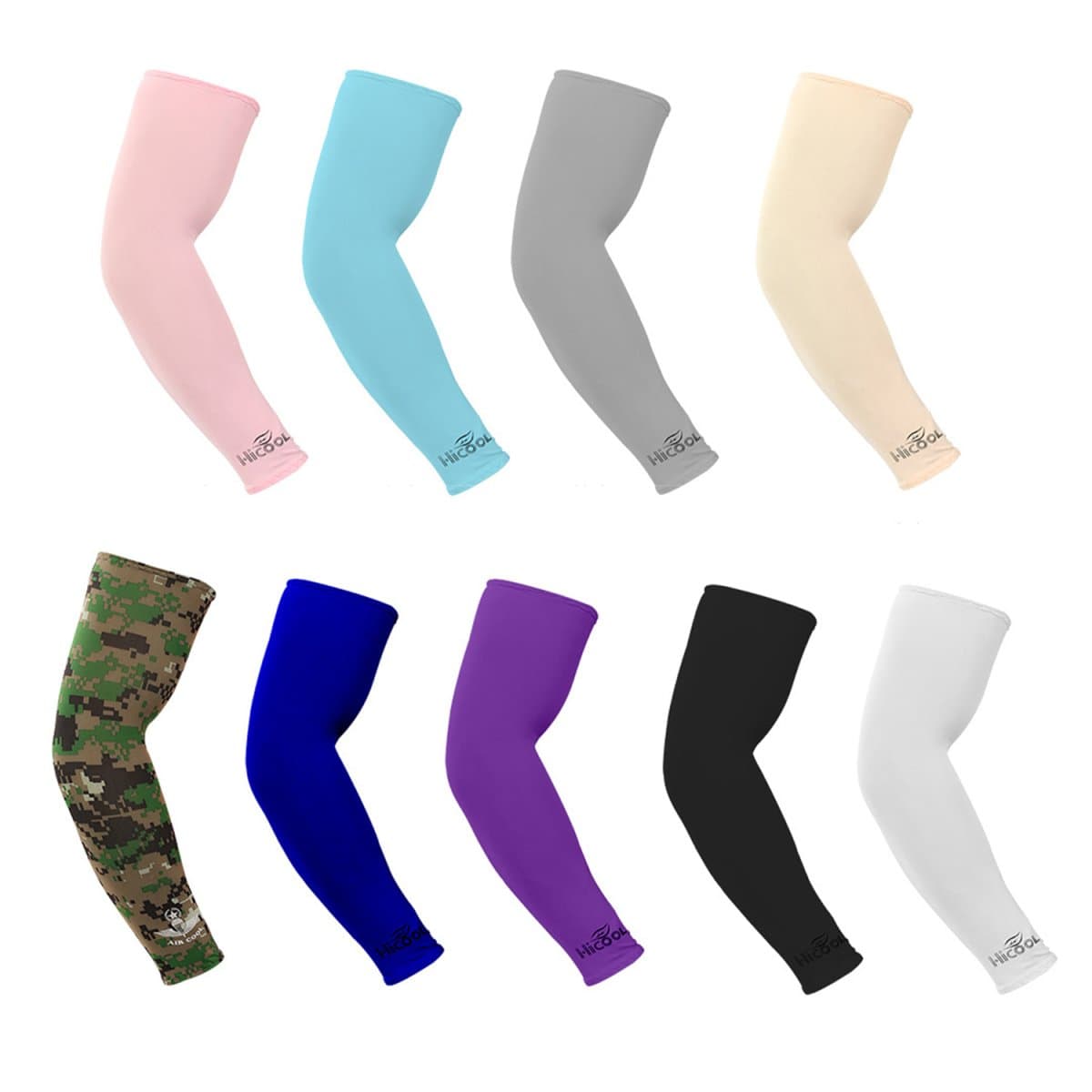 9 Pair Unisex UV Protection arm Sleeves Compression &Cooling Cover Sleeves for Cycling/Golf/Basketball/Other Sports