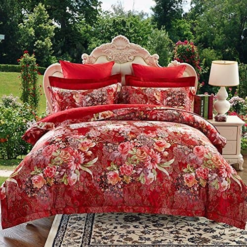Super Soft 4-Piece Bedding Set,Wrinkle, Fade &amp; Stain Resistant All Cotton European and American Jacquard Four-Piece Sets, Cotton Bedding Set, K, King