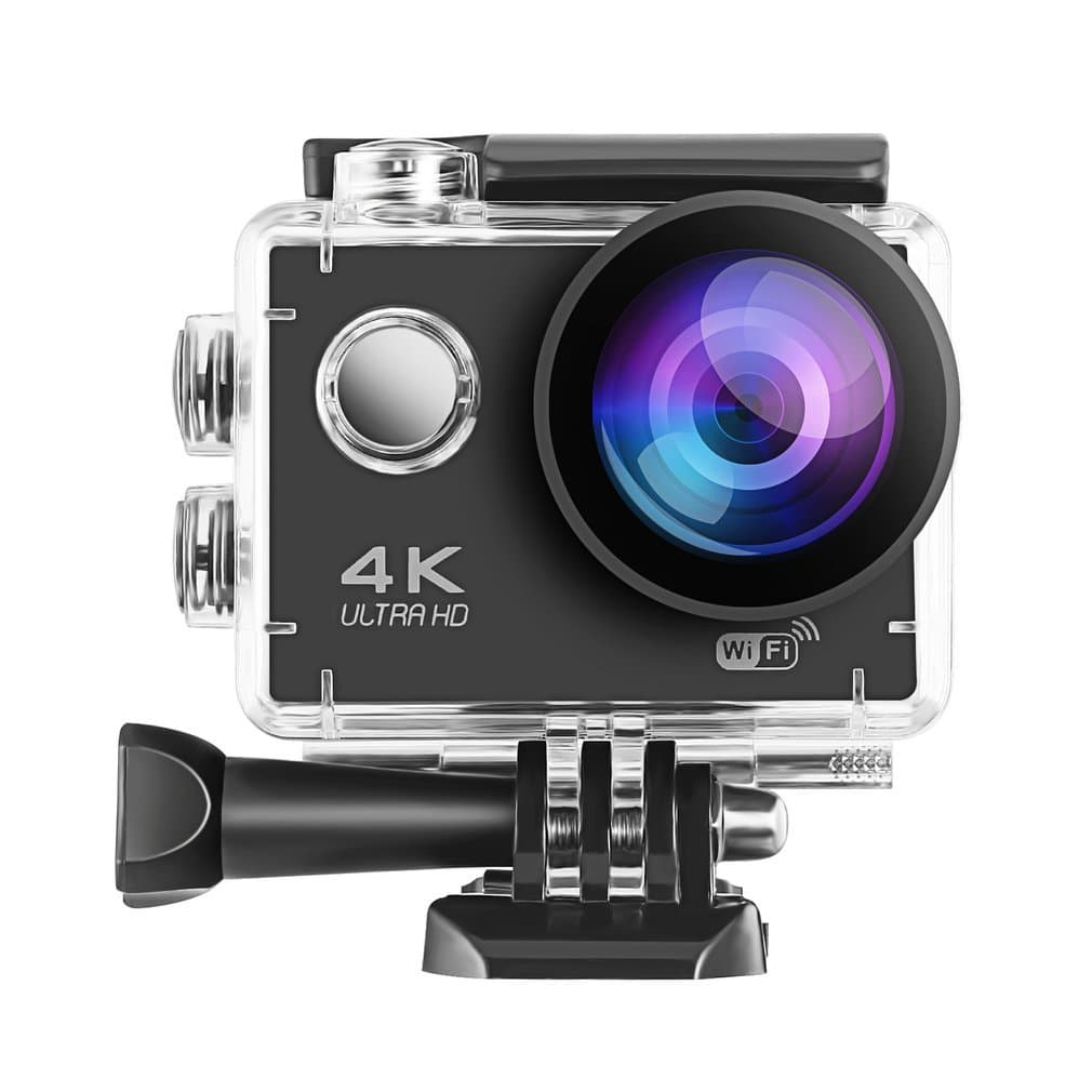 Dalkeyie 4K Action Camera WIFI Waterproof Camera Underwater Camera with 2.0 inch LCD Screen Wifi 30M Remote View 16MP Ultra Full HD 1080P Sports Camera with 170° Wide Angle / Rechargeable Batteries