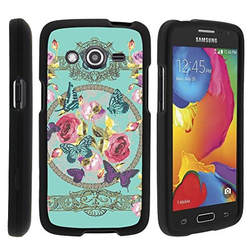 Galaxy Avant Case, Perfect Fit Cell Phone Case Hard Cover with Cute Design Patterns for Samsung Galaxy Avant SM-G386T (T Mobile, MetroPCS) from MINITURTLE | Includes Clear Screen Protector and Stylus Pen - Royal Flowers and Butterfly