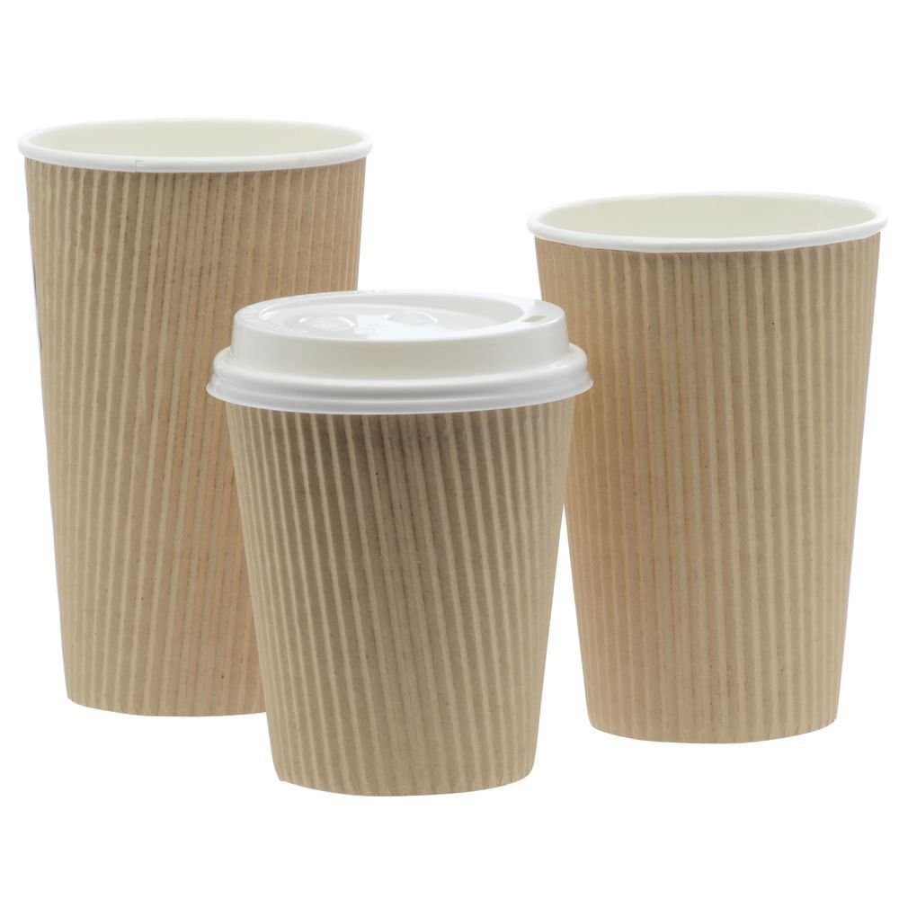 Natural Kraft Ripple Cup 20 oz - 3 1/2"Dia x 6"H 500 Per Case