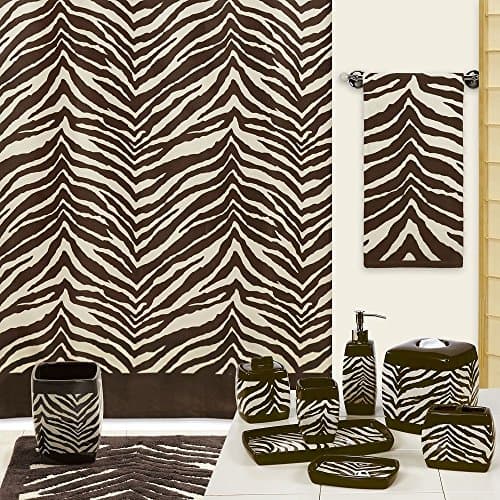 DS BATH Zebra Brown Shower Curtain,Polyester Fabric Shower Curtain,Printed Shower Curtains for Bathroom,Contemporary Decorative Waterproof Bathroom Curtains,72" W x 72" H