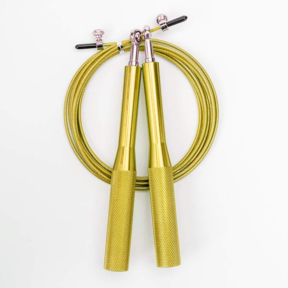 DIFFLIFE 2019 New Speed Jump Rope with Aluminum Handle - Jumping Rope for CrossFit, Boxing, MMA, Fitness Workout, Cardio Exercise, Fits All Ages（Yellow） (YUNDA)