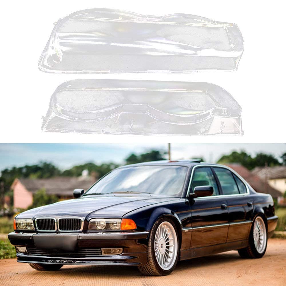KWWBLX For BMW 7 Series E38 Facelift 1999 2001, Headlight Shell Clear Car Housing Headlight Clear Head Lamp Lens Shell Cover Right Left