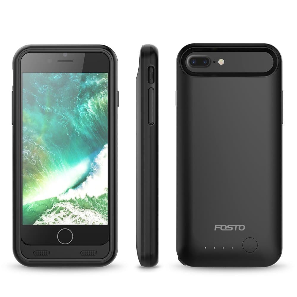FOSTO iPhone 7 Plus/8 Plus Battery Case, Ultra Slim Portable Charger iPhone 8 Plus Charging Case,4000mAh External Rechargeable Power Case for iPhone 7 Plus/8 Plus [Certified Chip, iOS 10+ 5.5 inch]