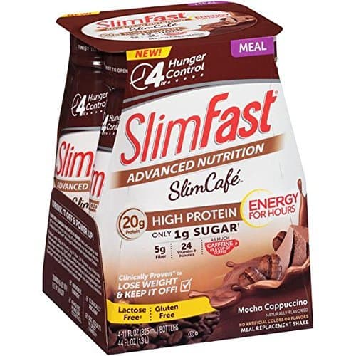 Slim Fast Advanced Nutrition Slim Cafe Shake, Mocha Cappuccino, 4 Little Bottles (Pack of 2)