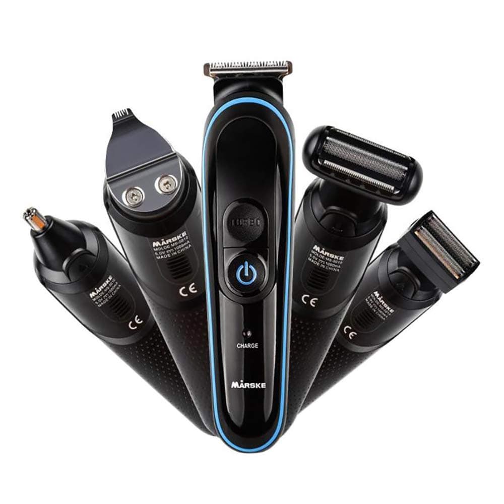 MARSKE Professional Electric Hair Clipper Multi-Function a Haircut Rechargeable Beard Nose Hair Trimmer Hair Machine,Black
