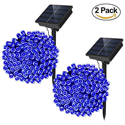 Dolucky Solar Christmas Lights, 72ft 2-Pack Solar Christmas Lights Outdoor Waterproof, 8Modes Solar Lights String Waterproof Outdoor for Balcony Wedding Yard Fence Holiday Party Decor(Blue, 200Led)