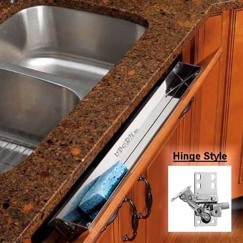 Rev-A-Shelf Stainless Tip-Out Tray With Soft Close Hinges for Kitchen Cupboard 22"