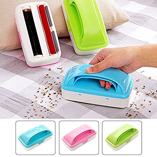 Teanfa Hand Maid Crumb Sweeper Cleaner Roller Dirt Catcher Brush Car Table Furniture (Blue)