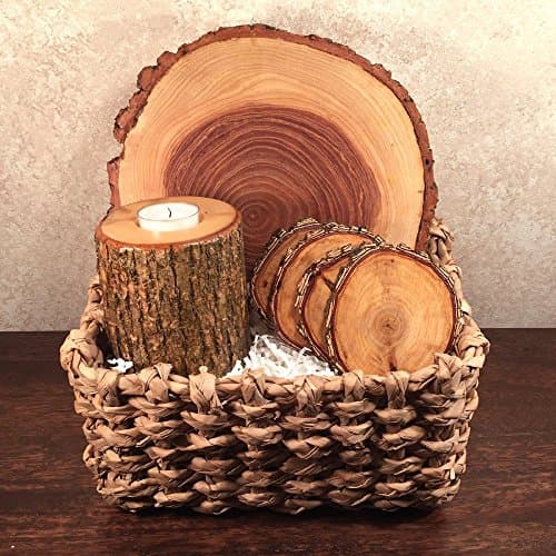 Woodmans Chest Natural Tree Wood Gift Basket