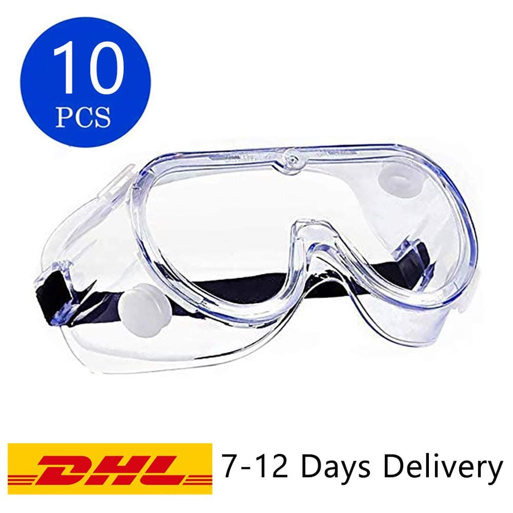 10 Pack Virus Goggles Safety Protective Goggles, Crystal Clear Eye Protection,Dust-Proof Breathable Laboratory Dustproof Glassess,Splash Eyewear,Medical Surgical Goggle for Unisex Use