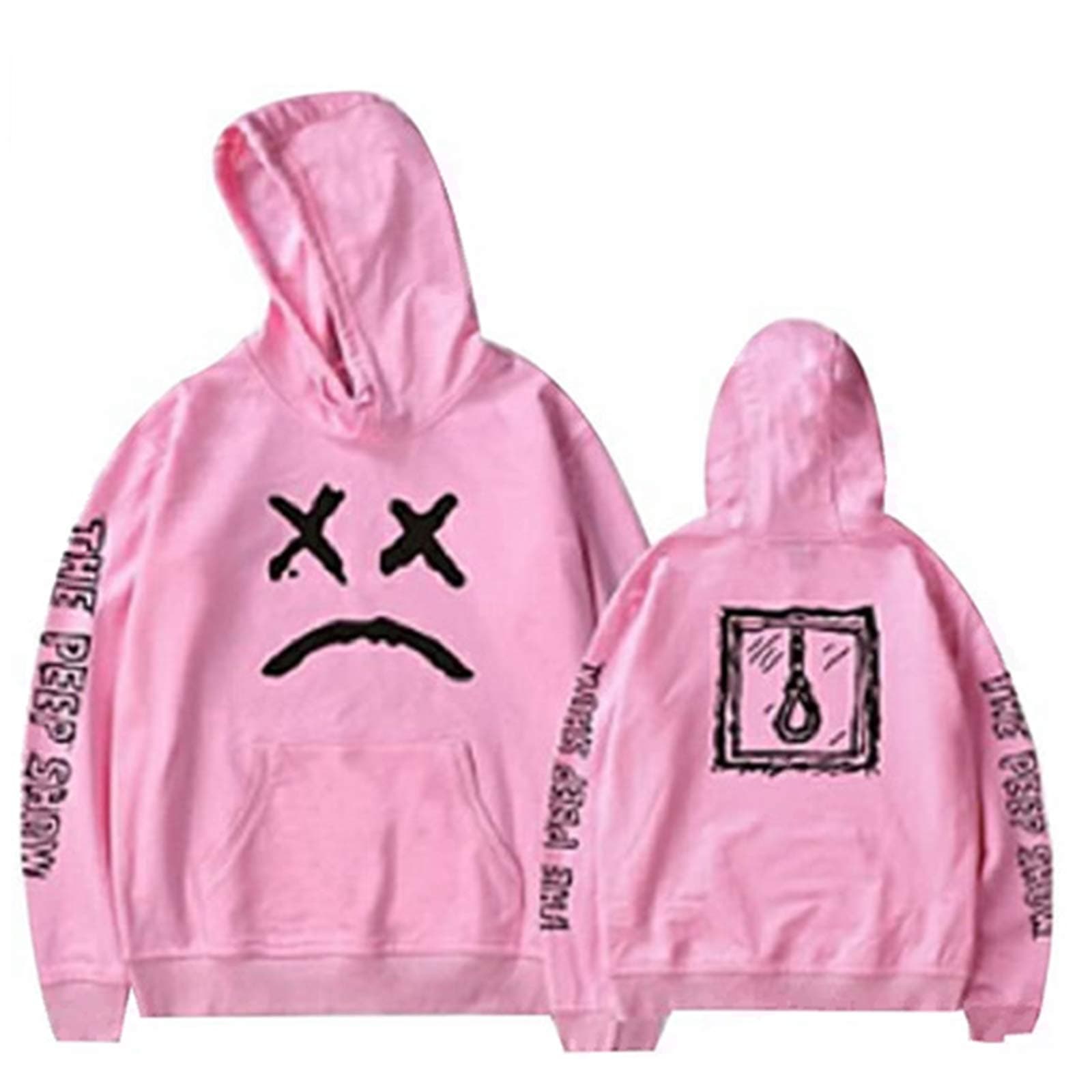 Men Hoodie Rapper Sad Face Sweatshirt Pullover Jacket Boy Jumper