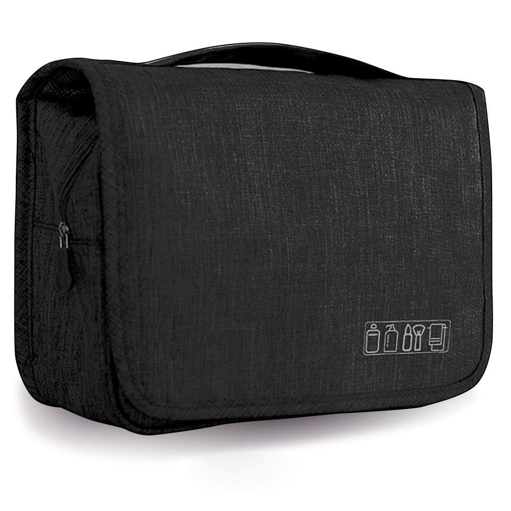 Polyester Cosmetic Makeup Travel Toiletry Organizer(MSH0015D_Black)