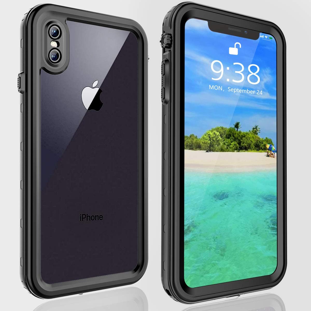 Transy Waterproof iPhone Xs Max Case - Xs Max Full Body Case Apple iPhone Underwater Full Sealed Phone Case for Xs Max Built in Screen Protector Cover Shell for Men Wome