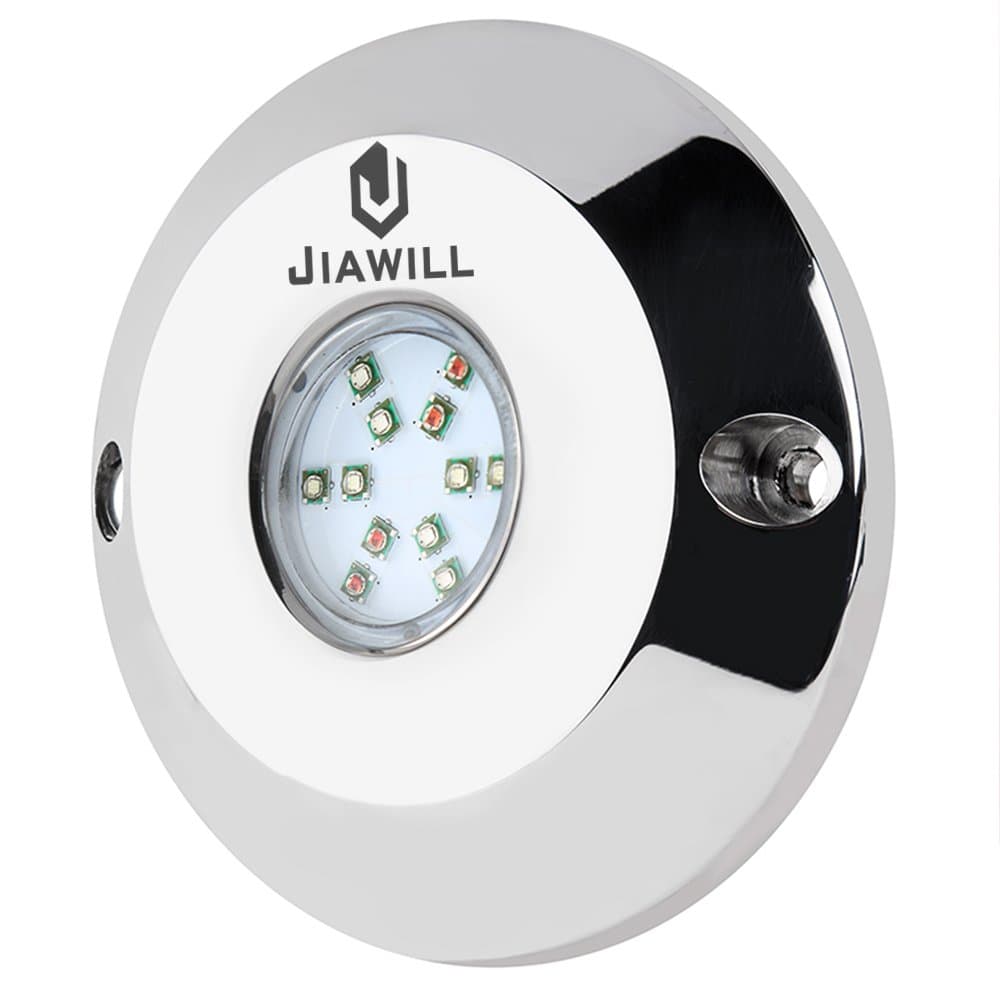 Jiawill 60W RGB CREE LED Underwater Boat Light,Surface Mount,Musical Control,Overheat Protection