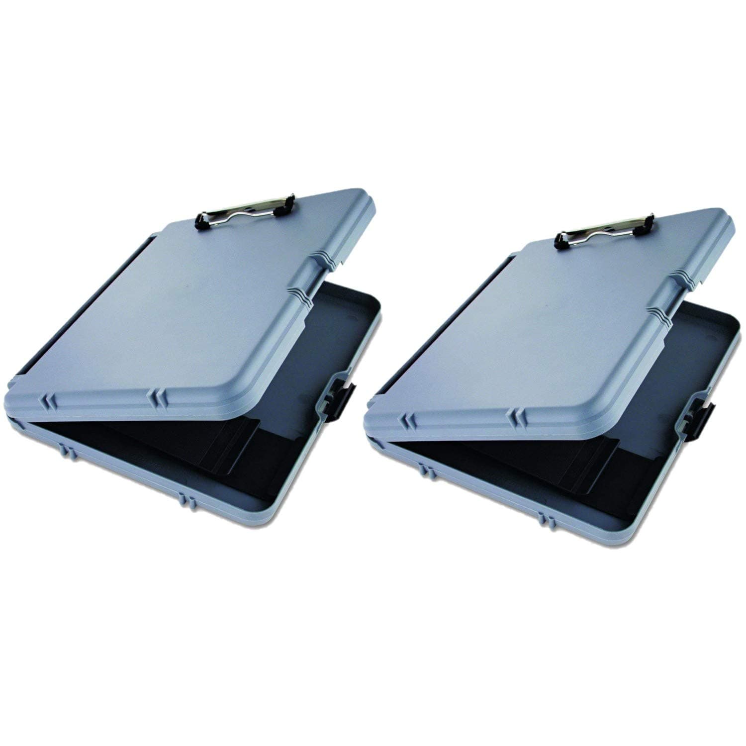 Saunders Gray Work Mate Plastic Storage Clipboard � Reversible Clipboard for Storing Paperwork, Business Cards, Writing Utensils, Tablet. Stationary Equipment 2 Pack