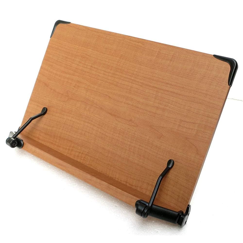 Book Stand Book Holder Removable Bracket Adjustable Foldable Use and Page Paper Clips-Cookbook Reading Desk Portable Sturdy Lightweight Large Textbook Music Tablet Recipe Stands (15.7 ✕ 10.6 inch)