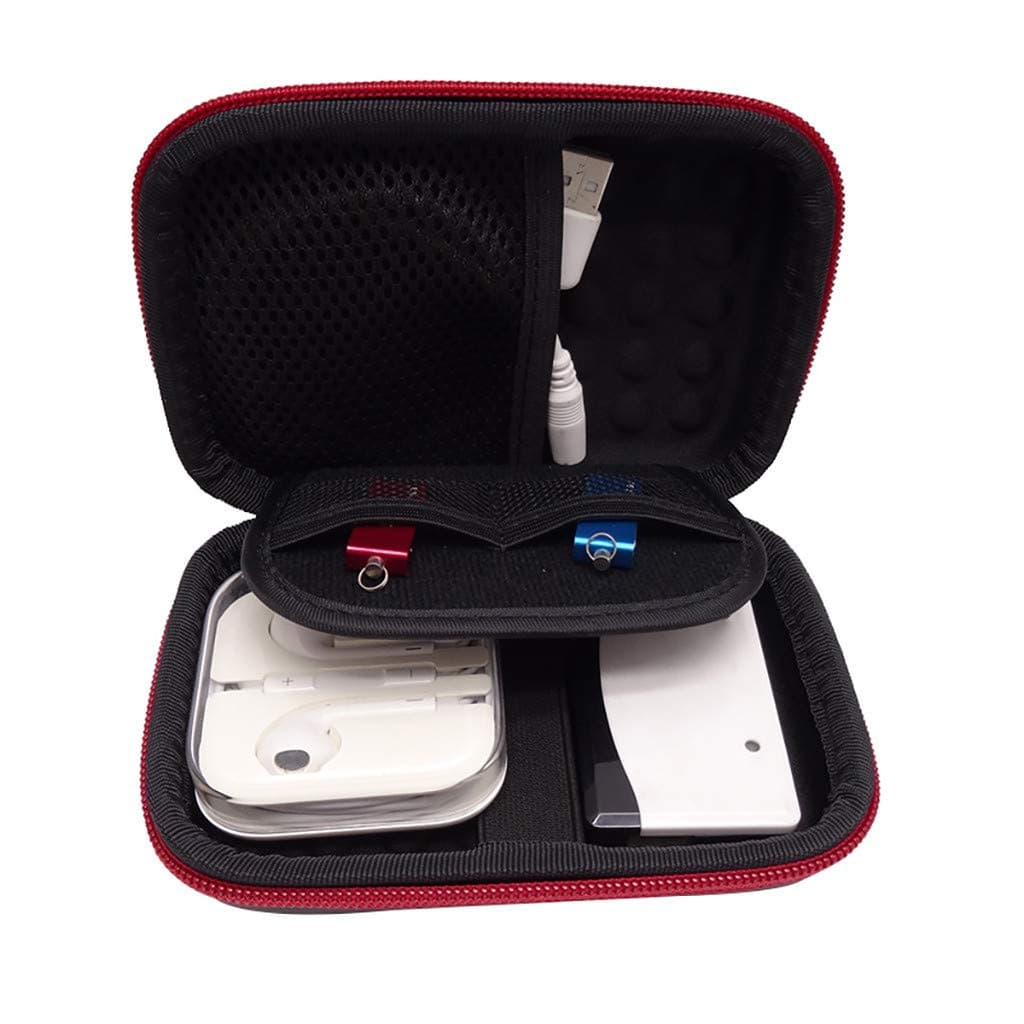 Techvilla Portable Electronics/Accessories Case Bag,Universal Travel Outside EVA Hard Organizer Storage Cover Pouch Bag for Cell Phone,Cable,Power Bank,Headset and Other Electronics Accessories, Color Will be Random