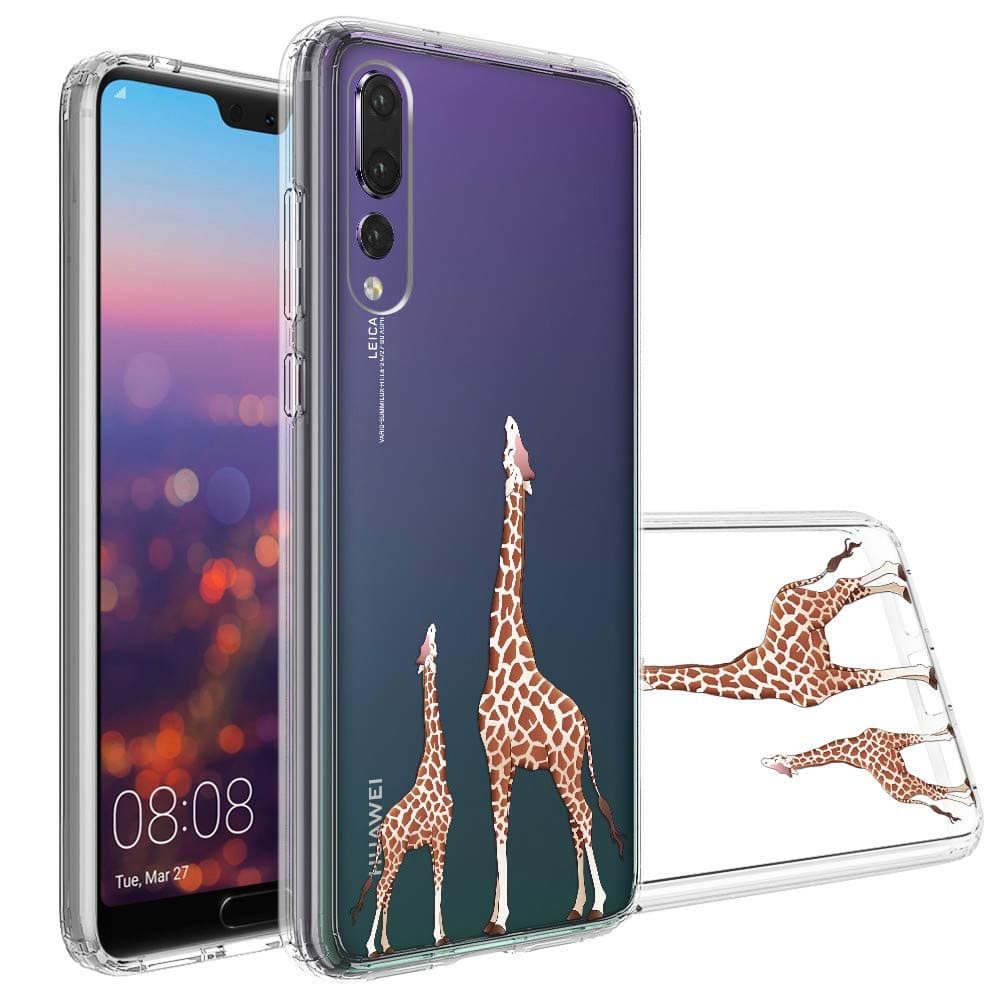 Topnow Huawei P20 Pro Case, [Anti-Scratch PC + Shockproof Anti-Drop Soft TPU] Advanced Printing Pattern Phone Cases Glossy Drawing Design Cover for Huawei P20 Pro - Giraffe
