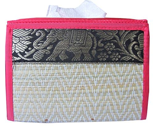 Reed Tissue Box Made From Natural Material Classic Elephant Style Size Height 3.8 "Wide 5" Long, 5.5".