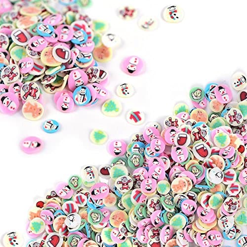 2000 Pcs Christmas Fimo Slices for Slime,DIY Crafts,polymer clay canes Nail Art Decorations Slices by HONGTIAN