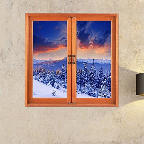 Snow Mountain 3D Artificial Window View PAG Wall Decals Room Wall Stickers Home Decor Gift
