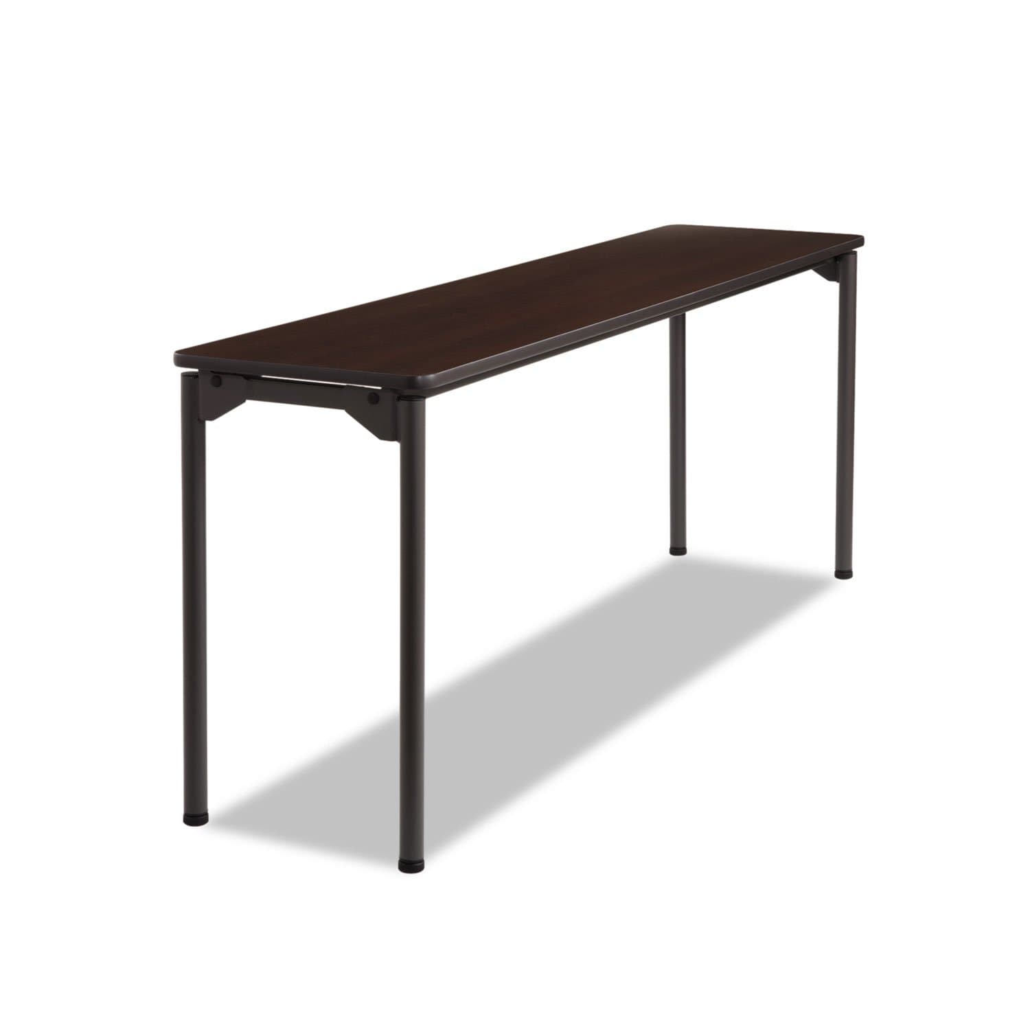 Iceberg 65884 Maxx Legroom Rectangular Folding Table, 72w x 18d x 29-1/2h, Walnut/Charcoal