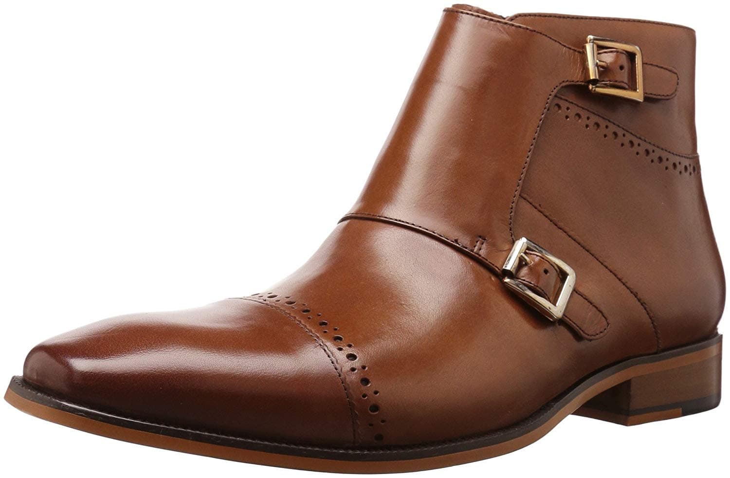 STACY ADAMS Men's Kason Cap Toe Double Monk Strap Side Zipper Boot Chukka