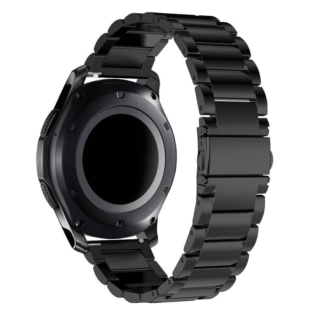 Samsung Gear S2 Classic R732 Bands, Quick Release Pins Threeeggs Stainless Steel Watch Band Strap Bands for Samsung Galaxy Gear S2 Classic SM-R732 Smart Watch (Black - 3B)