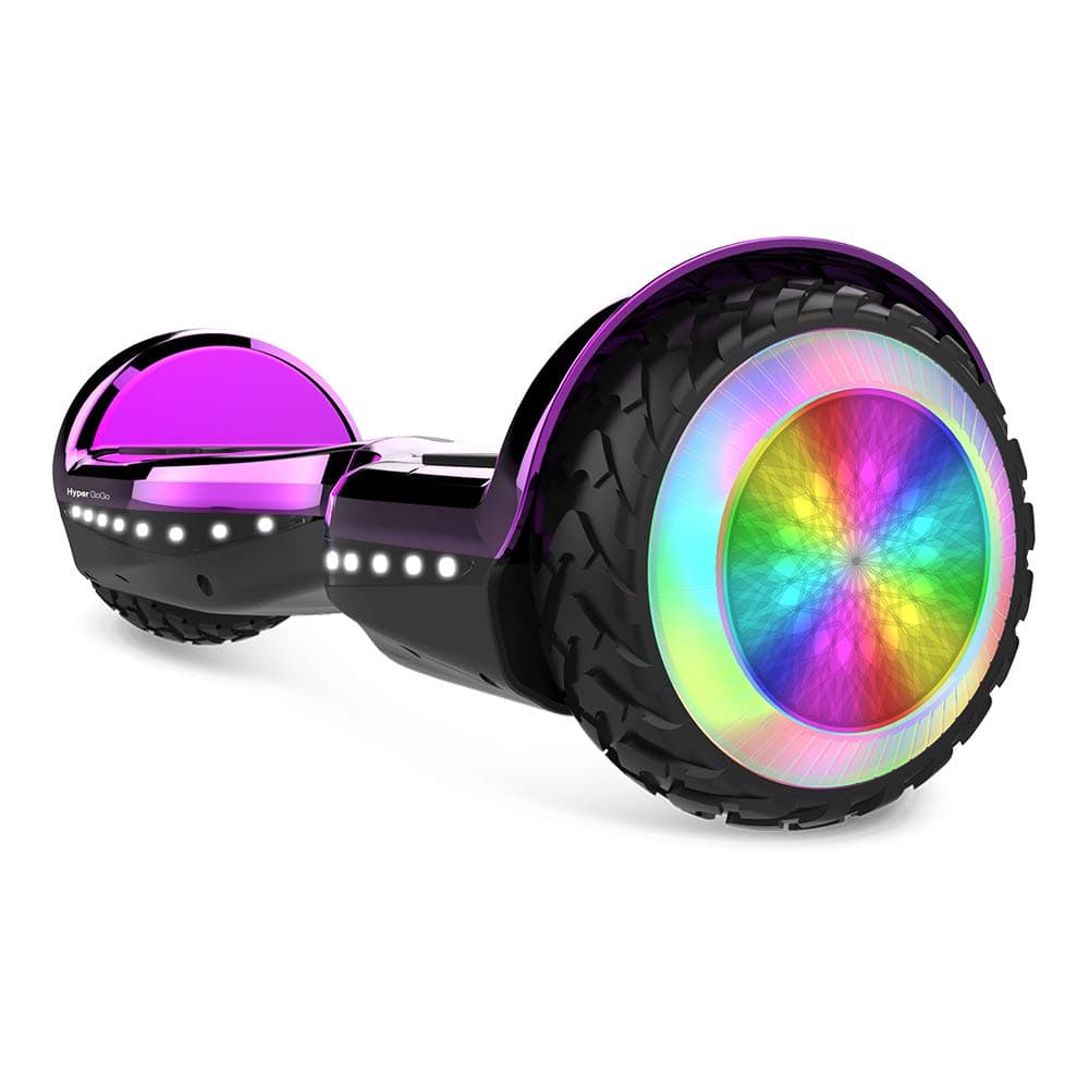 HYPER GOGO Hoverboard, Off Road All Terrain Hoverboards with Bluetooth Speaker, Colorful LED Light Wheels, UL Certified,6.5 inches Self Balancing Scooter