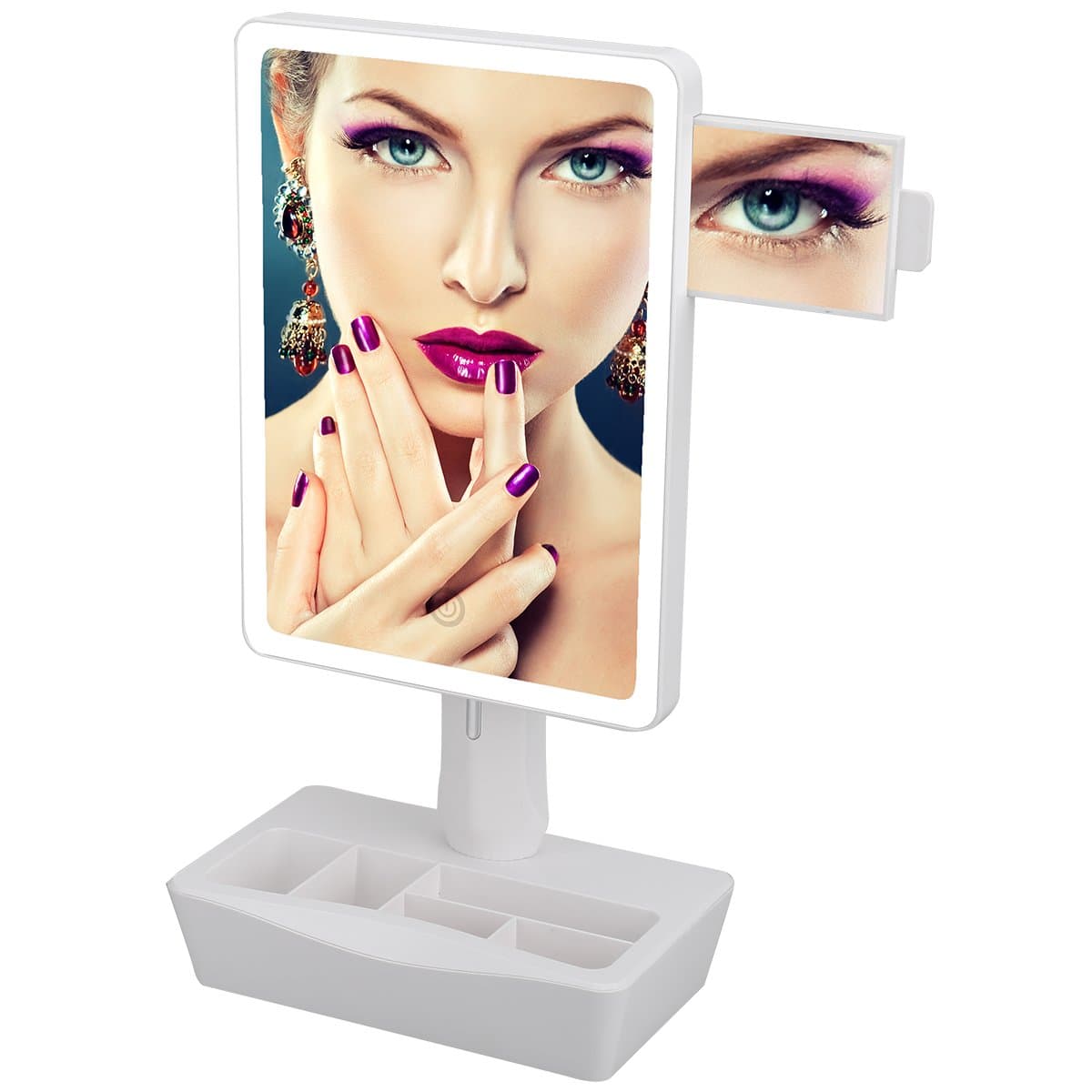 LEEPWEI Makeup Mirror, Natural Led Light with 10X Magnifying Makeup Mirror