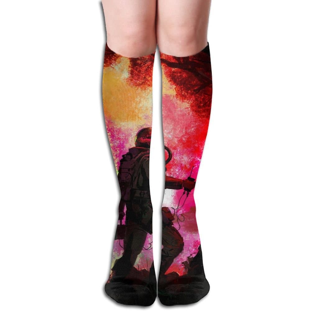 Long Stocking Abstract Scene Women's Over Knee Thigh Winter Warm Sexy Stocks Knitting Welt