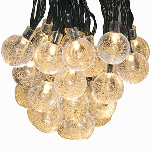 Voilio Solar String Lights 30 Led [8-Function Control] 21.3 Feet(6.5m)Crystal Ball Decorative Lights-Warm White