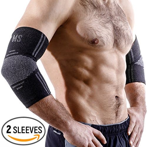 Elbow Sleeve - Compression Sleeve - Elbow Brace - Elbow Support for Women and Men - Golfers Tennis Elbow Brace for Tendonitis - Elbow Pain Treatment for Weightlifting Sport Workout Bursitis Arthritis