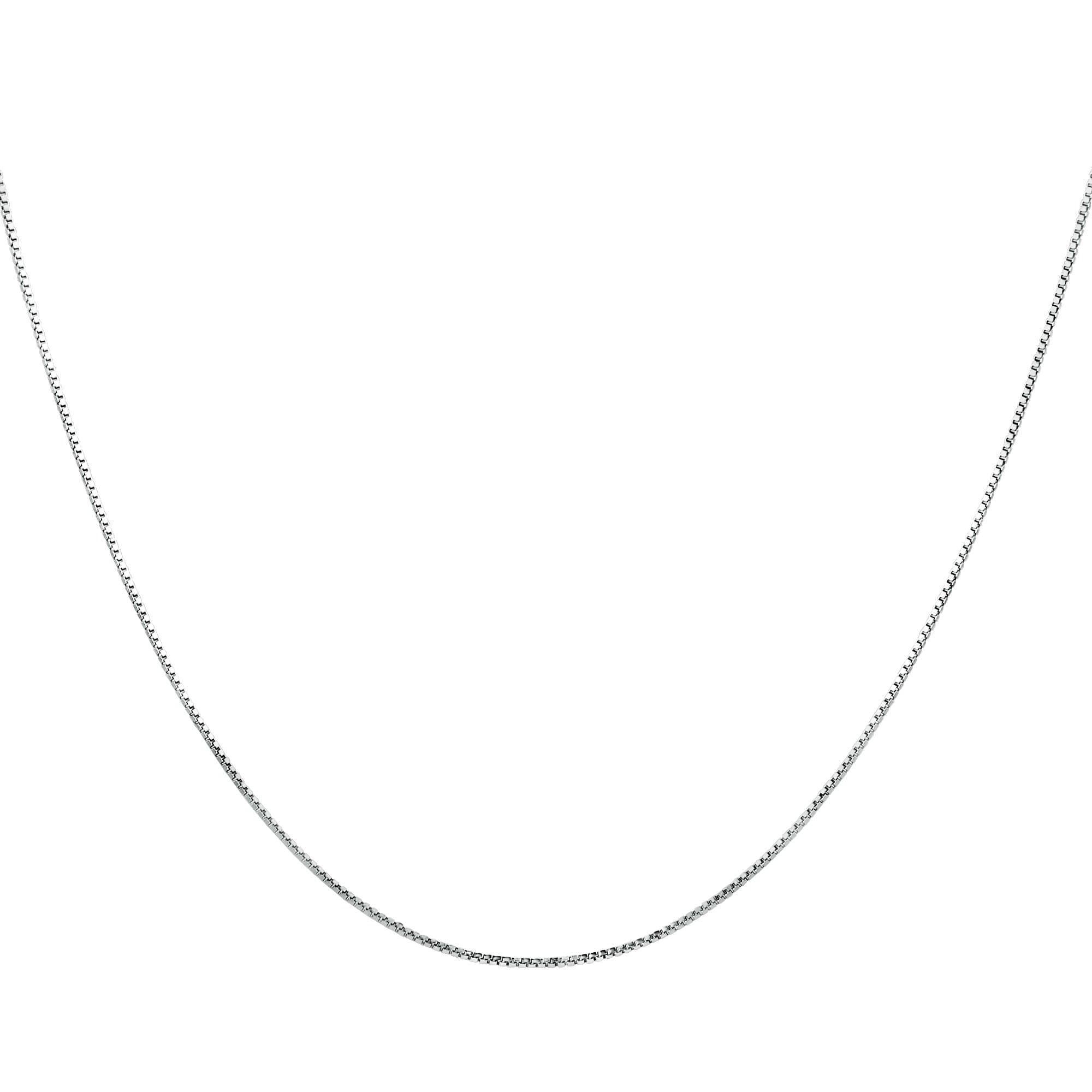 Flashing God 925 Sterling Silver 0.8mm Box Chain Super Thin Strong Italian Crafted Necklace 14-36 inches (Silver)