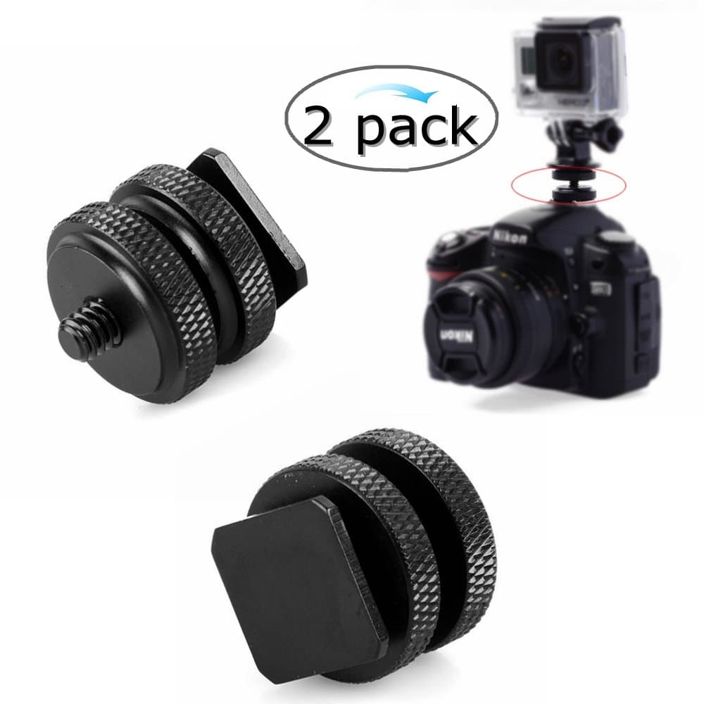 Tomcrazy Metal Hot Shoe 1/4"-20 Thread Screw Post Converter Adapter to Tripod Flash Mount/Microphone/LED Light/Monitor…