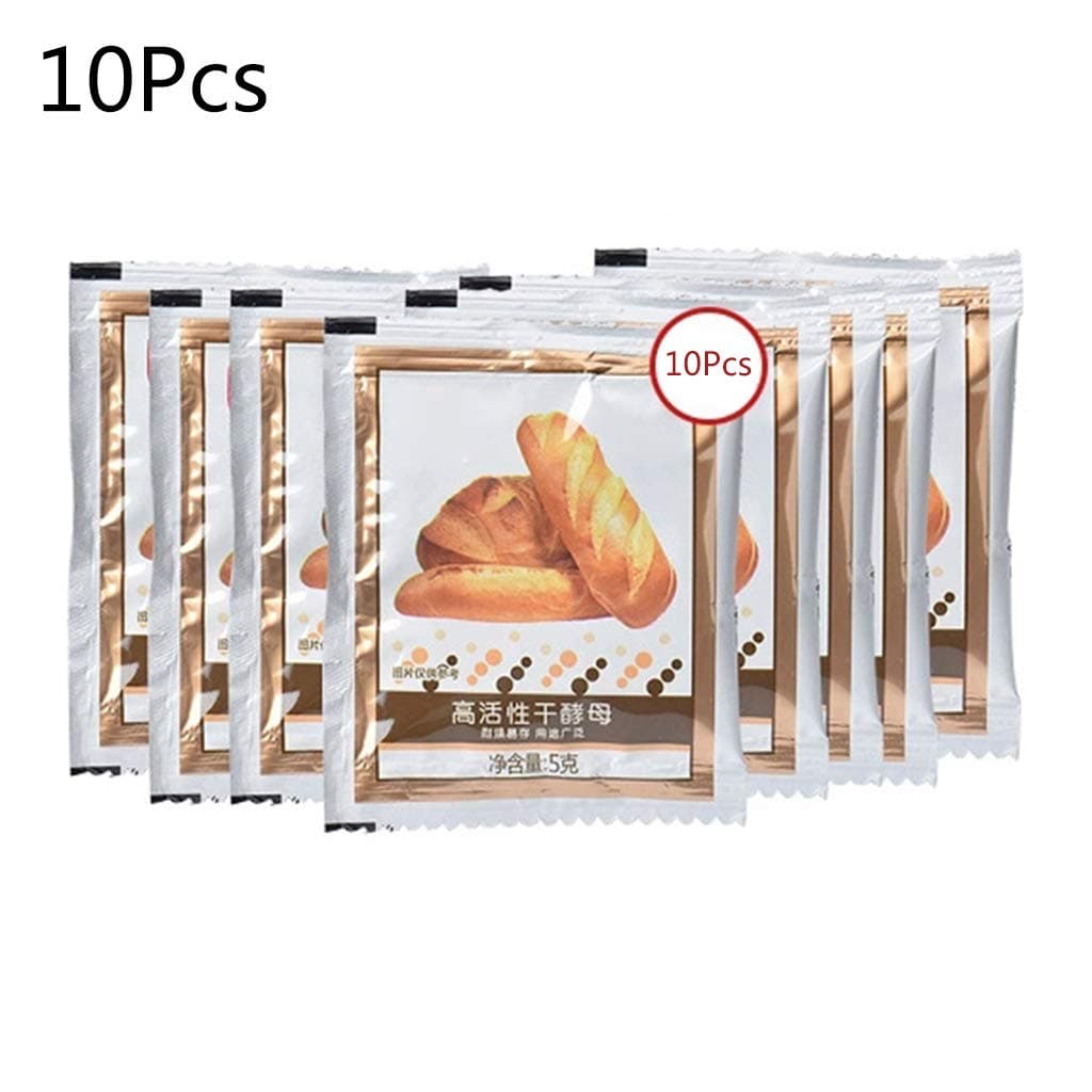 Yezhijing 10bag 5g/Bag Active Dry Yeast for Bread Baking High Glucose Tolerance Home Kitchen Baking Supplies