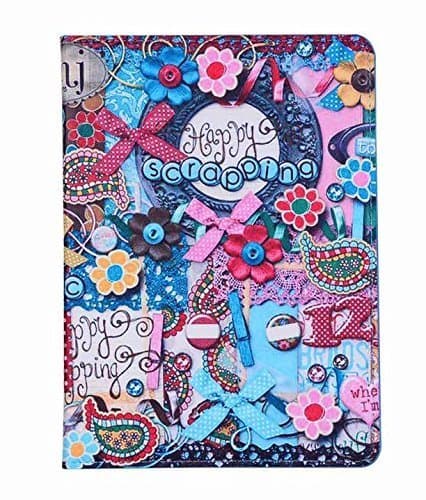 BeFunky Printed Designer [PU Leather] Folio Stand Smart Cover [Auto Wake/Sleep] Case for Apple iPad Air 2, iPad 9.7 2018/2017 (Scrapping)