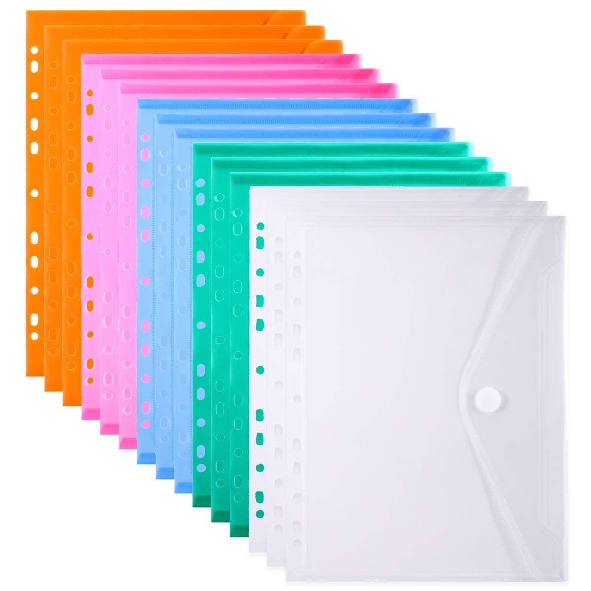 11 Holes Clear Poly Envelope Binders Pocket
